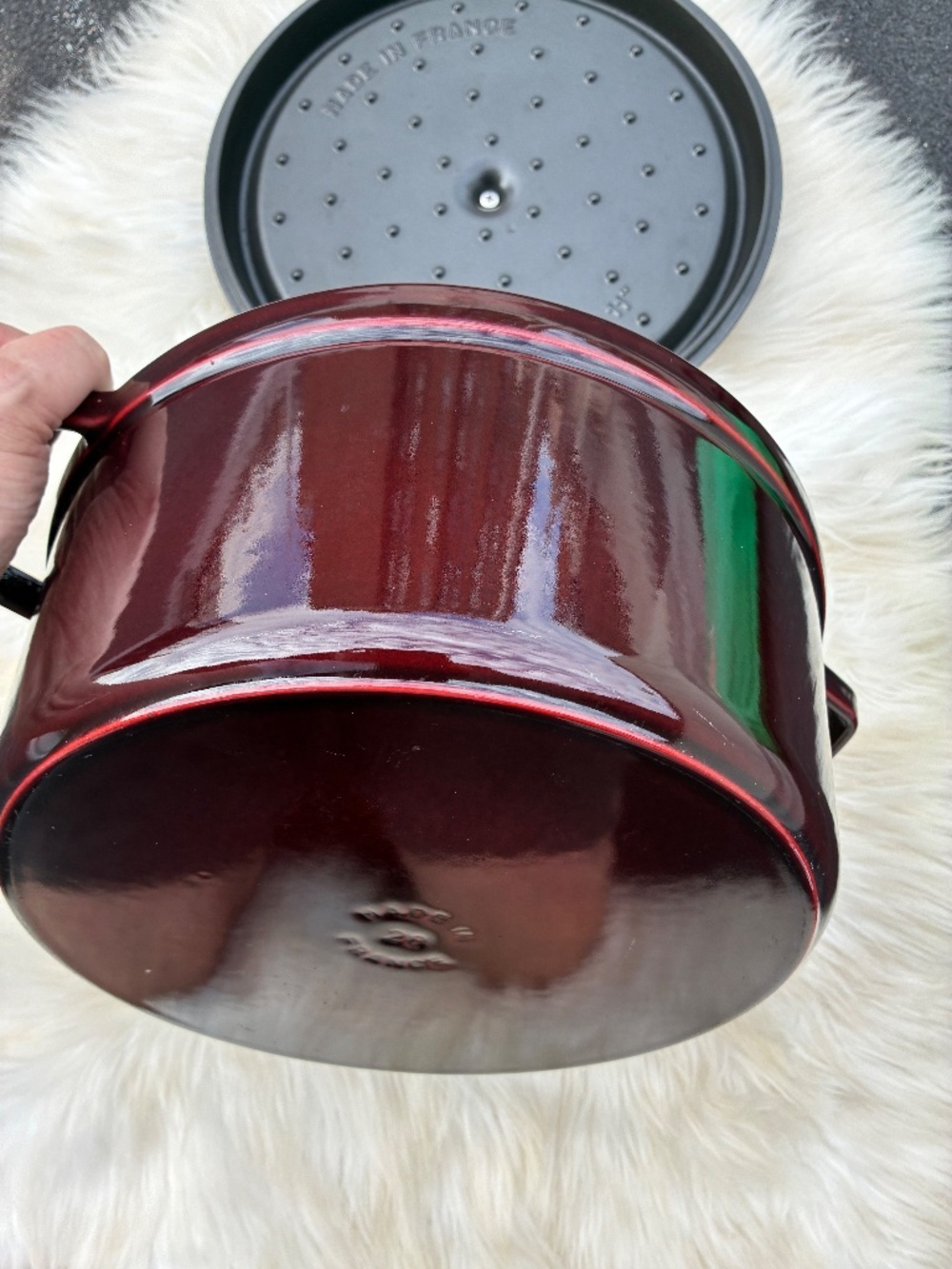 STAUB Cast Iron 7qt Round Cocotte Grenadine - Picture 10 of 15